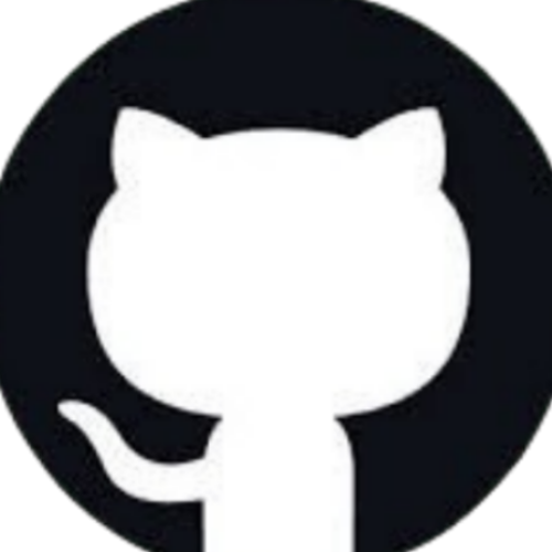 GitHub logo with a black circle and white silhouette of a cat.