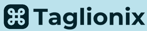 Taglionix logo on a light blue background